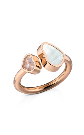 CHOPARD HAPPY HEART PINK GOLD RING