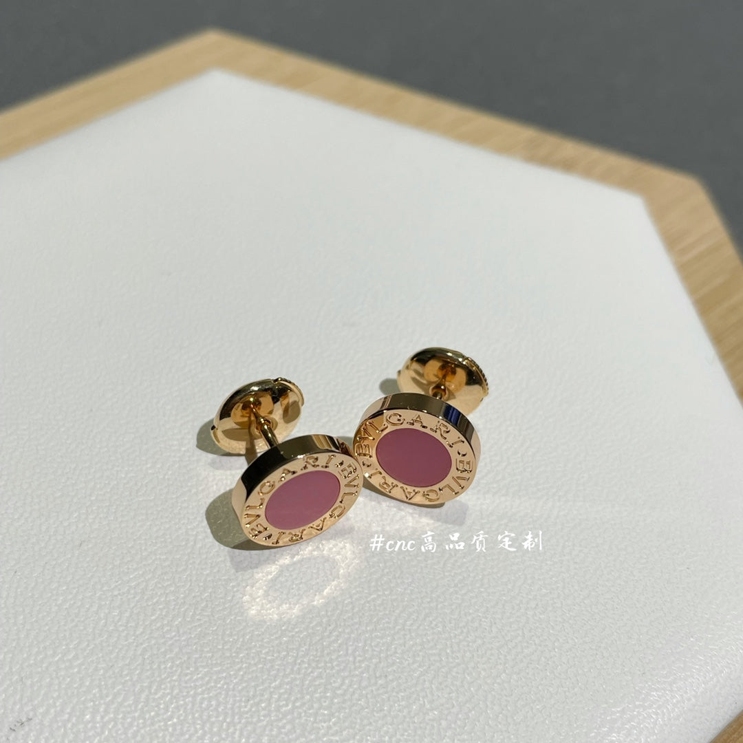 BVLGARI BVL EARRINGS CLUSTER PINK MOP
