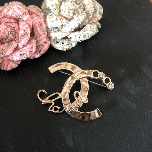 Chanel Brooch Pink Gold 159602