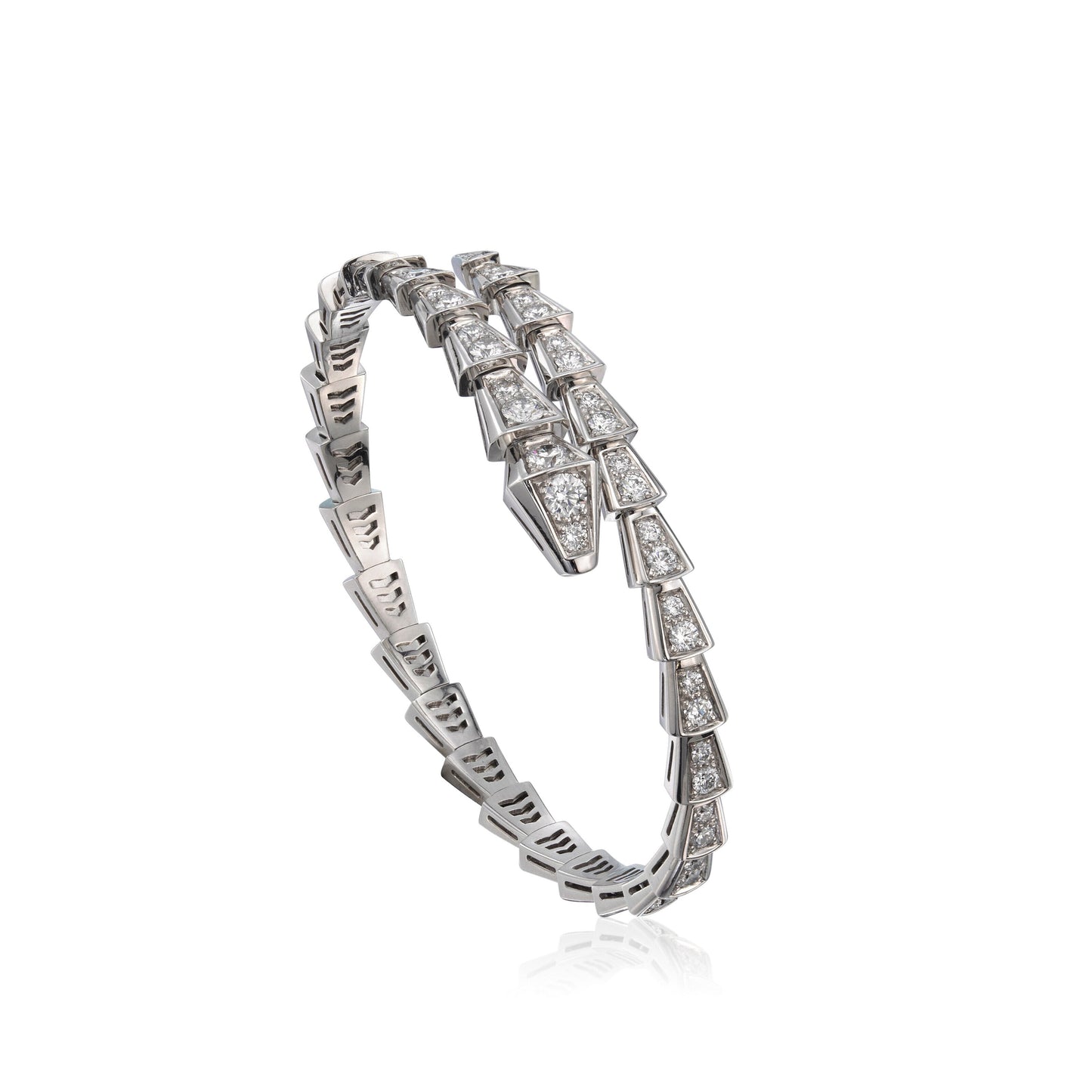 BVLGARI SERPENTI BRACELET 6MM SILVER DIAMOND