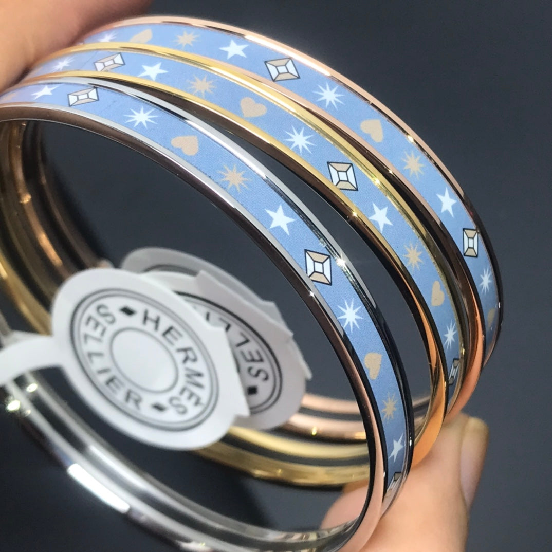 HERMES H Uni Bangle Blue Bracelet