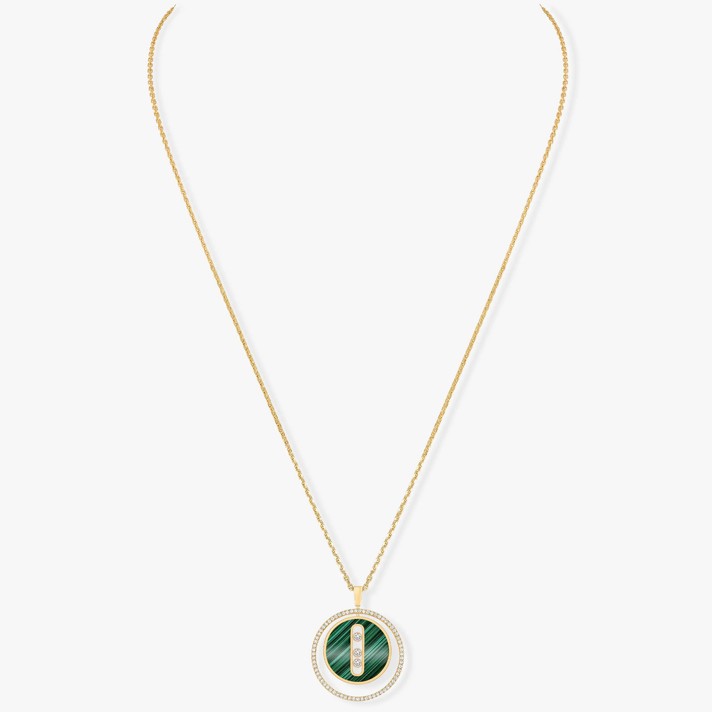 MESSIKA LUCKY MOVE 3 DIAMOND MALACHITE GOLD DIAMOND NECKLACE