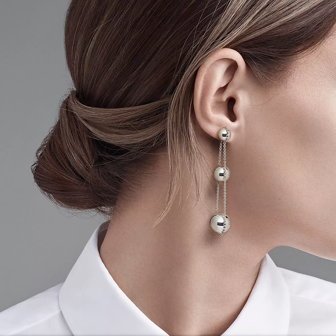 TIFFANY TRIPLE DROP SILVER EARRINGS