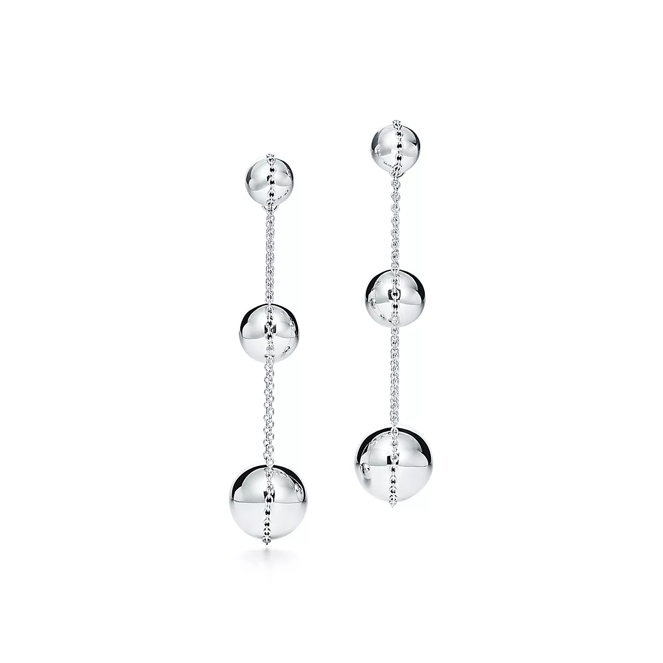 TIFFANY TRIPLE DROP SILVER EARRINGS