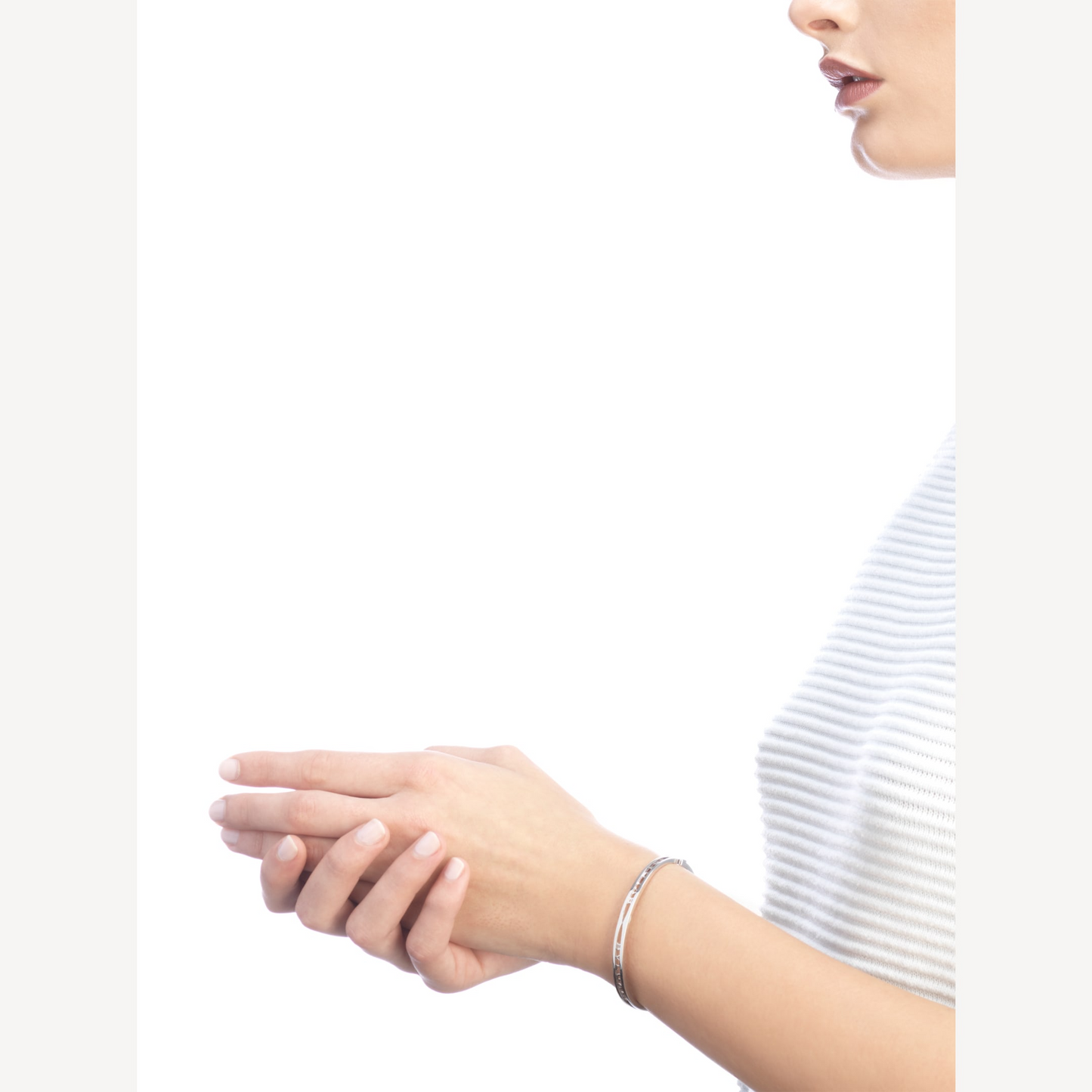 BVLGARI ZERO 1 SPIRAL LOGO SILVER BRACELET
