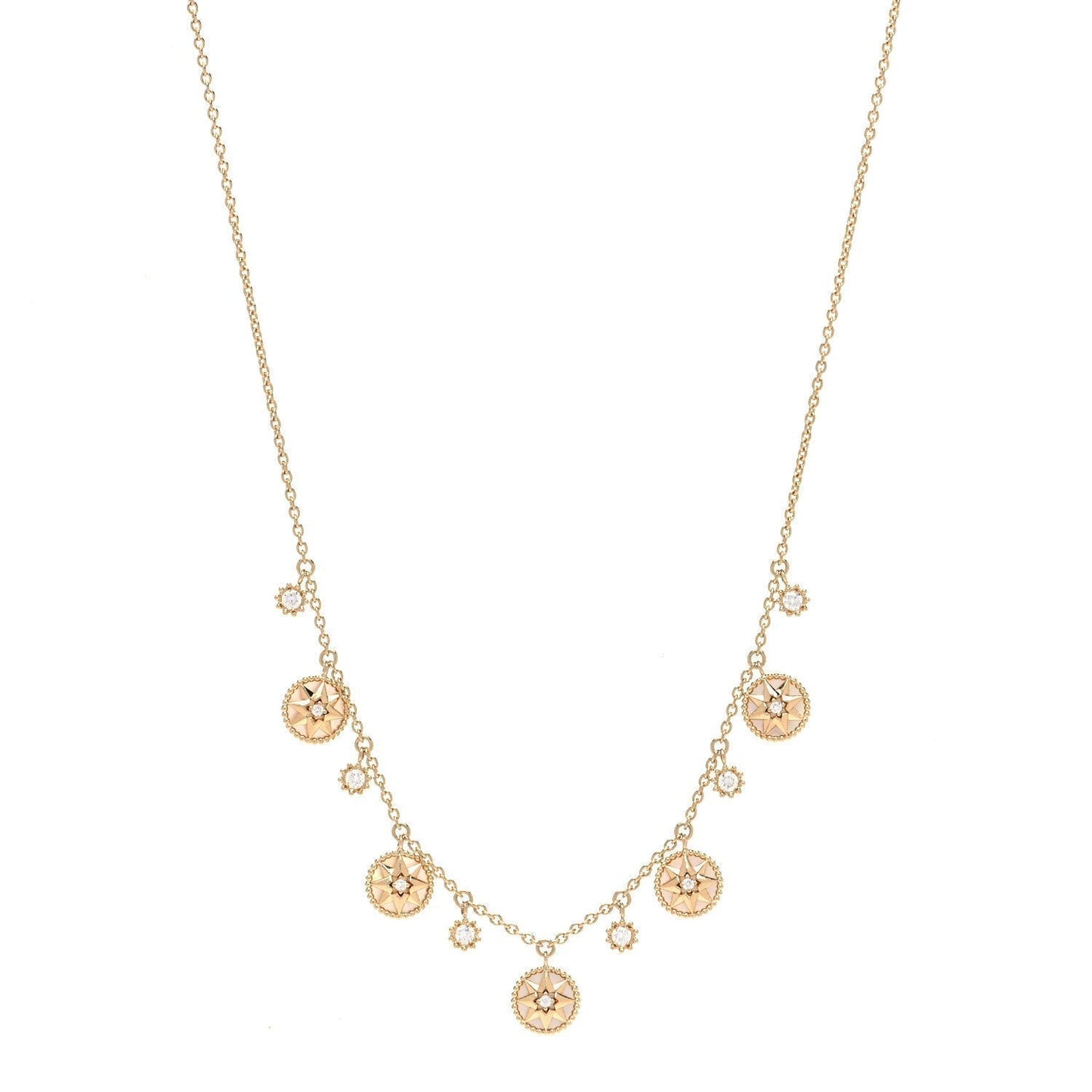 DIOR ROSE VENTS 5 MOTIF NECKLACE