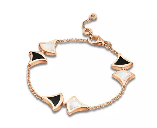 BVLGARI DREAM MOP AND ONYX BRACELET PINK GOLD