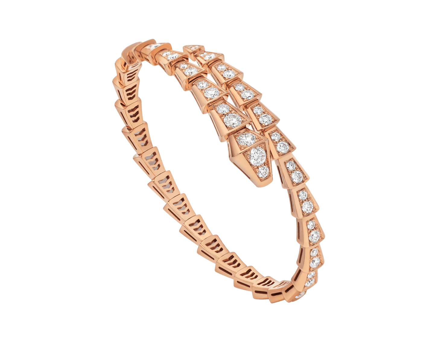 BVLGARI SERPENTI BRACELET 6.8MM PINK GOLD DIAMOND