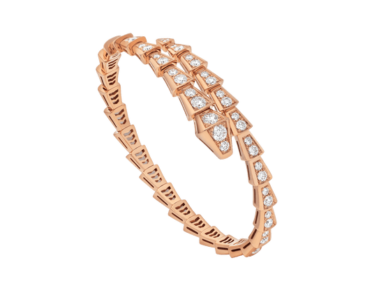 BVLGARI SERPENTI BRACELET 6.8MM PINK GOLD DIAMOND