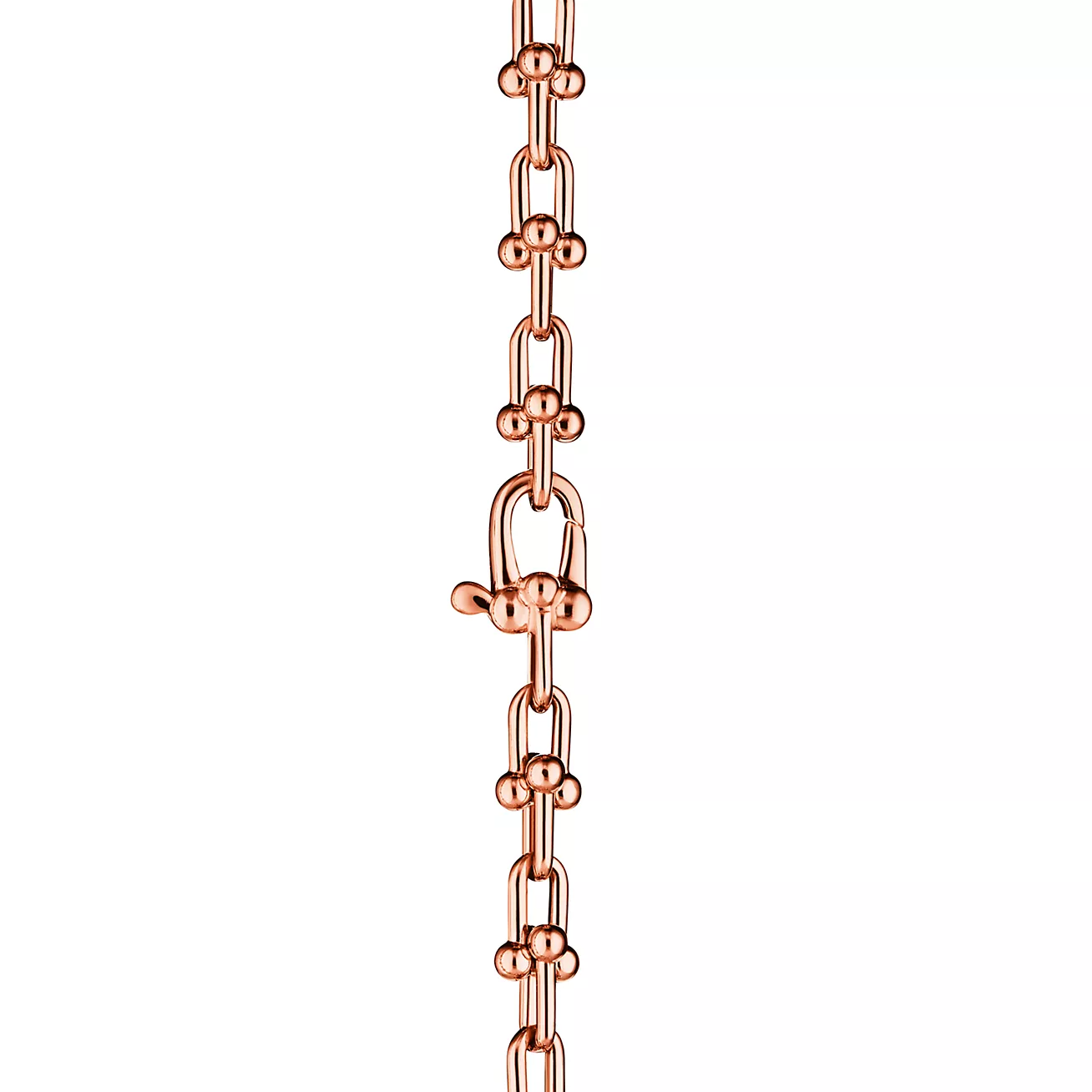 TIFFANY HARDWEAR MICRO LINK 44 MOTIF PINK GOLD BRACELET