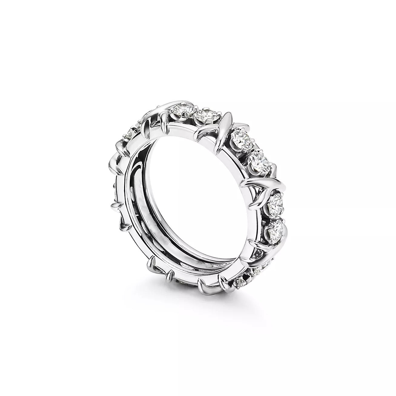 TIFFANY SIXTEEN STONE SILVER RING
