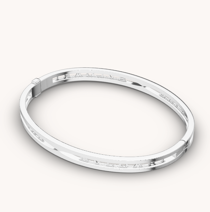 BVLGARI ZERO 1 SPIRAL LOGO SILVER BRACELET