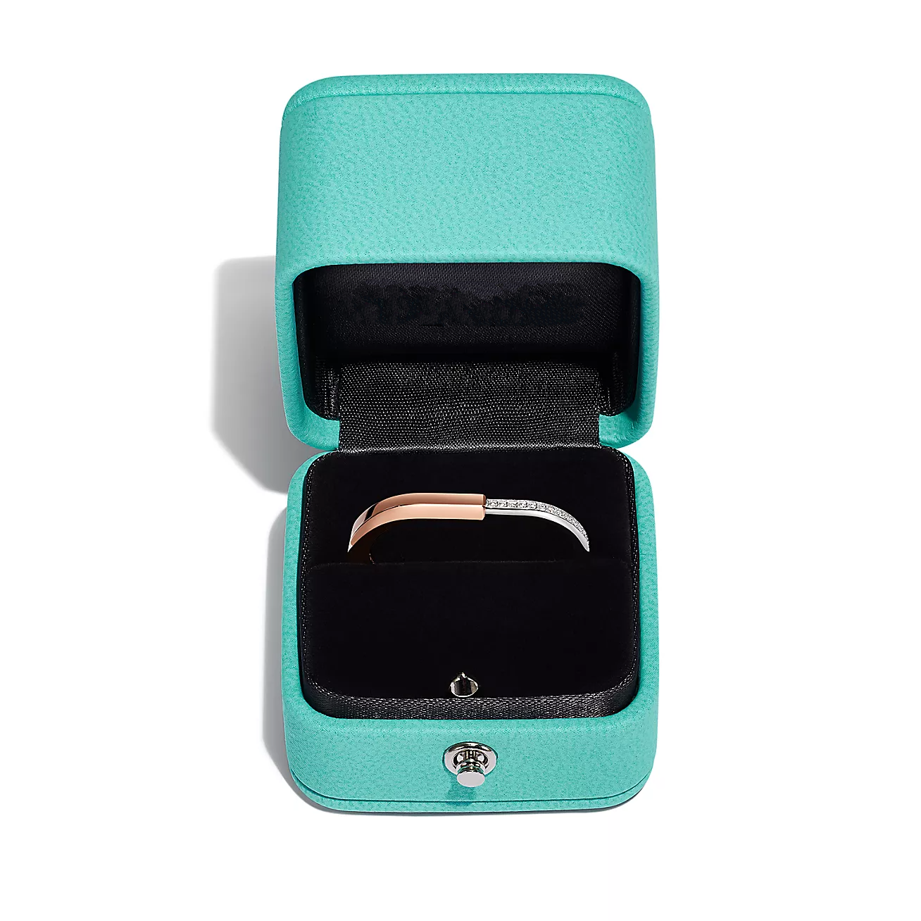 TIFFANY LOCK RING TOW-FINGER ROSE AND WHITE GOLD DIAMONDS