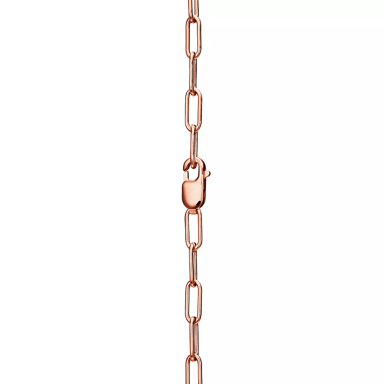TIFFANY LOCK NECKLACE MEDIUM PENDANT PINK GOLD PAVED DIAMONDS