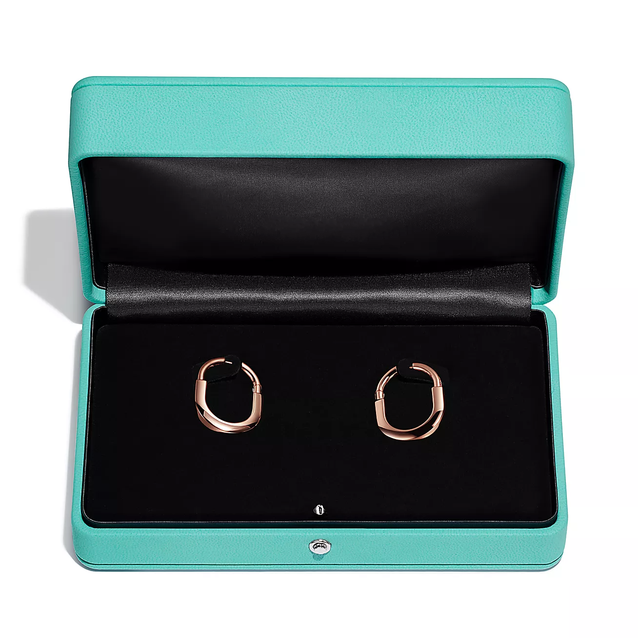 TIFFANY LOCK MEDIUM PINK DIAMOND PINK GOLD EARRINGS