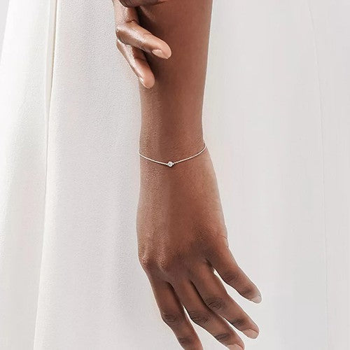 TIFFANY DIAMOND STERLING SILVER AQUAMARINE BUBBLE BRACELET