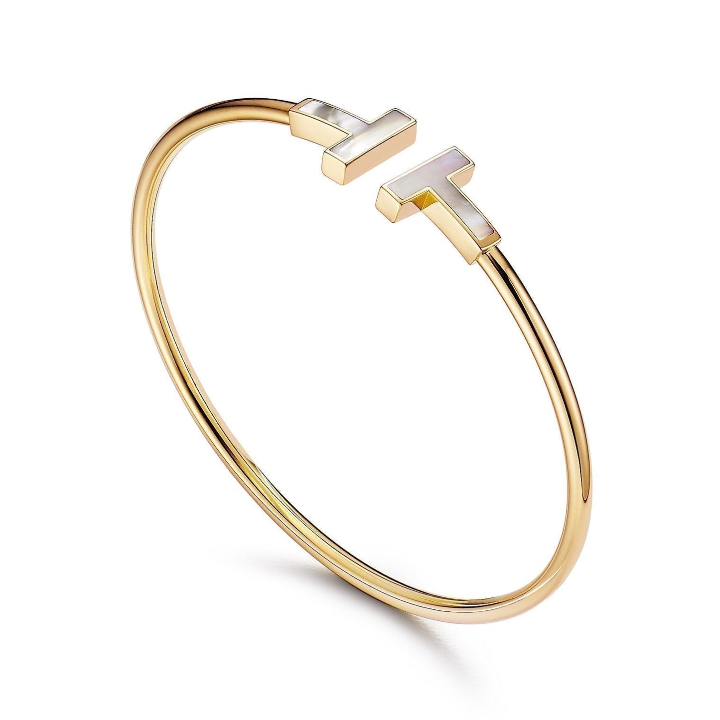 TIFFANY T BRACELET 1.8MM MOP PINK GOLD