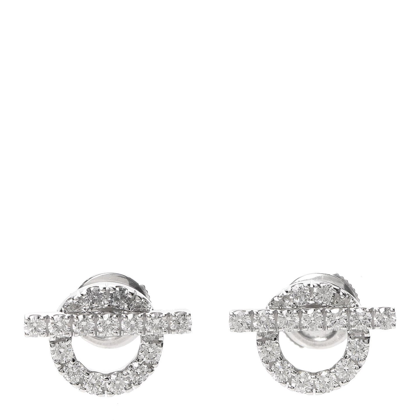 HERMES ECHAPPEE MINI DIAMOND STUD EARRINGS