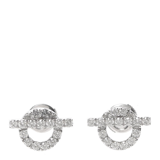 HERMES ECHAPPEE MINI DIAMOND STUD EARRINGS