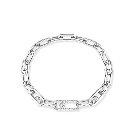 MESSIKA MOVE CHAIN LINK SILVER DIAMOND BRACELET