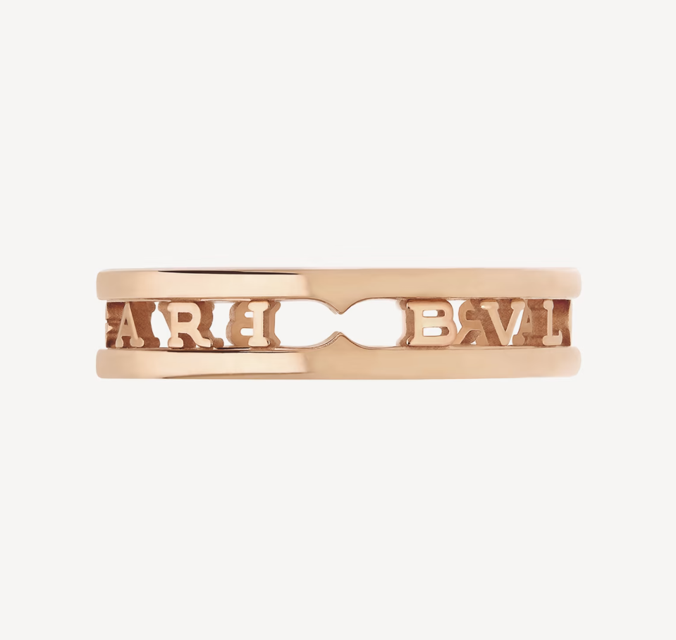 BVLGARI ZERO 1 ONE-BAND WITH OPENWORK LOGO SPIRAL RING