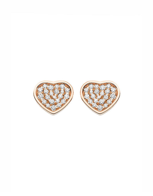 CHOPARD HAPPY HEART EARRINGS PINK GOLD DIAMOND