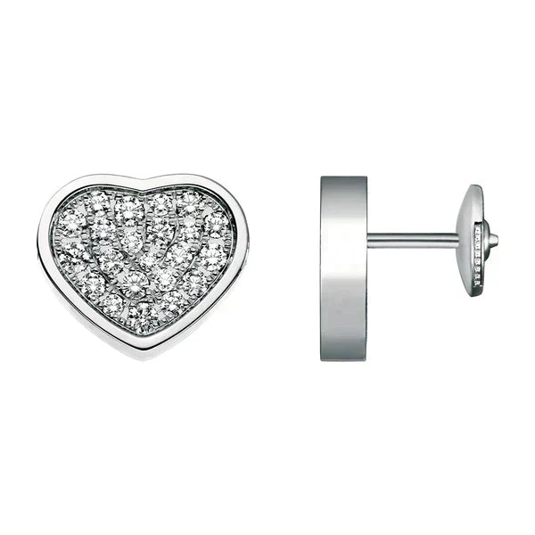 CHOPARD HAPPY HEART EARRINGS SILVER DIAMOND