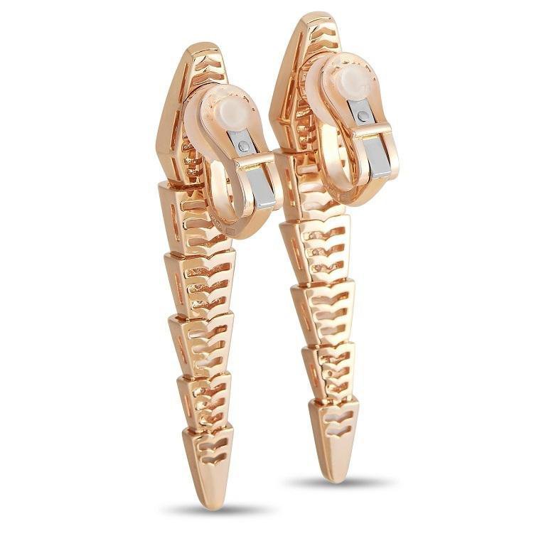 BVLGARI SERPENTI MOP PINK GOLD DIAMOND EARRINGS