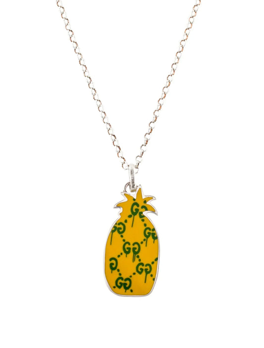 GUCCI GG NECKLACE PENDANT PINEAPPLE PATTERN