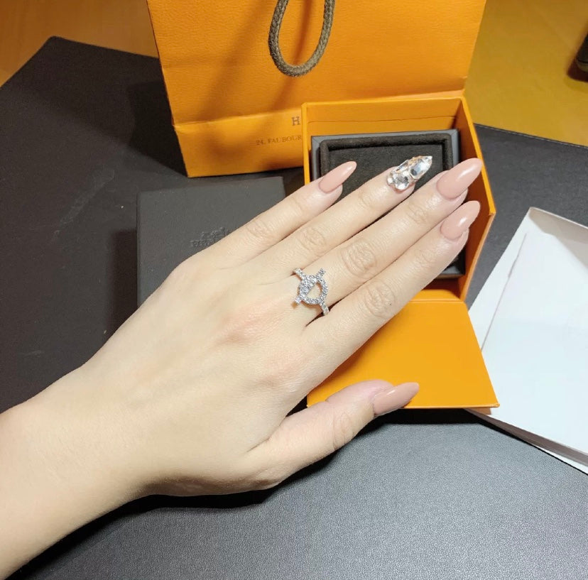 HERMES FINESSE RING SILVER DIAMOND