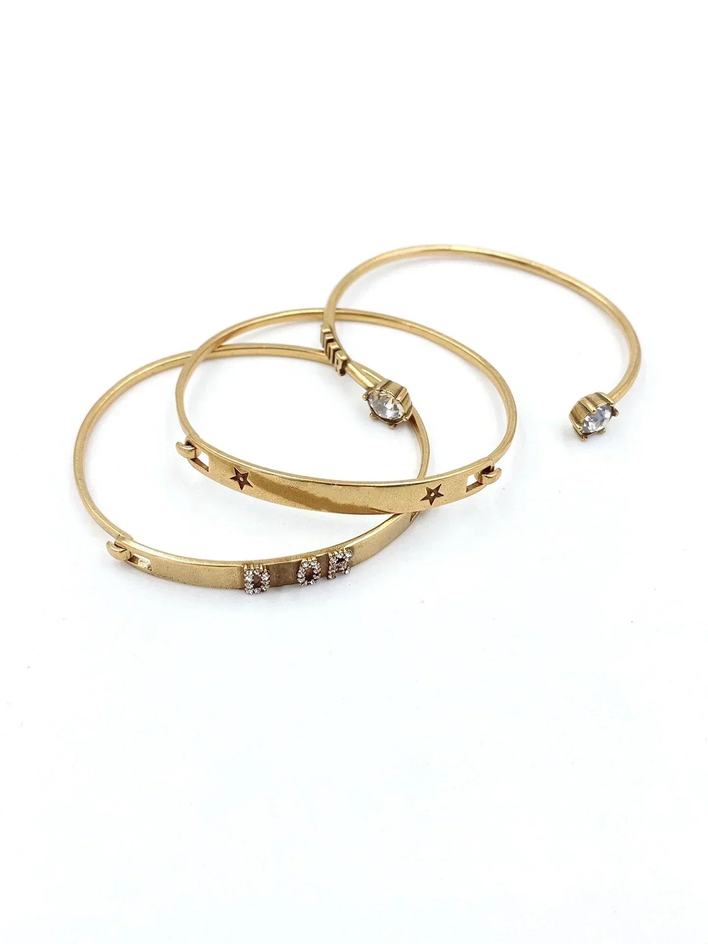 DIOR D EVOLUTION BRACELET SET ANTIQUE GOLD-FINISH METAL
