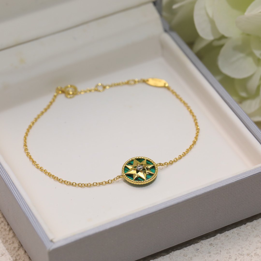 DIOR LUCKY STAR 1 DIAMOND GREEN GOLD BRACELET