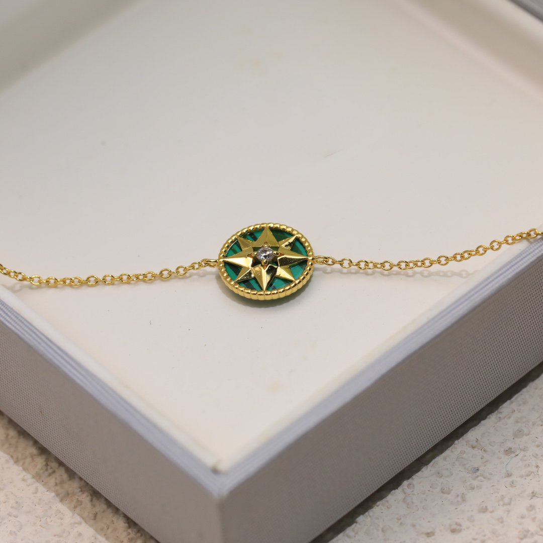 DIOR LUCKY STAR 1 DIAMOND GREEN GOLD BRACELET