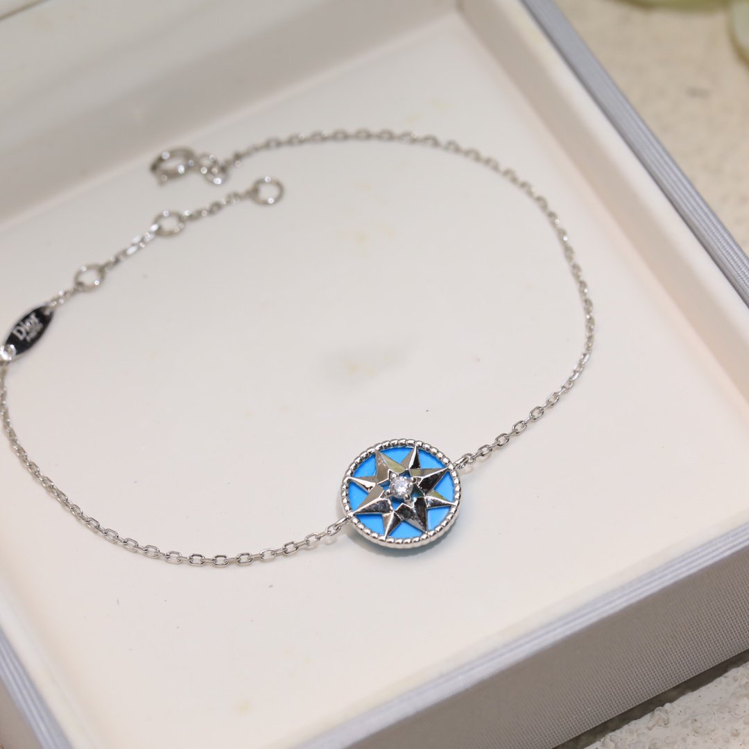 DIOR LUCKY STAR 1 DIAMOND BLUE GOLD BRACELET