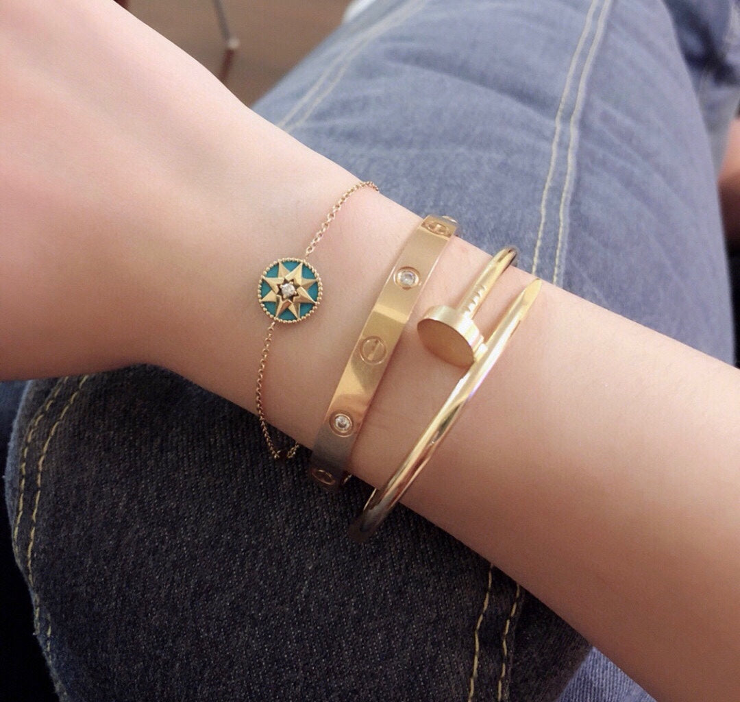 DIOR LUCKY STAR 1 DIAMOND BLUE GOLD BRACELET