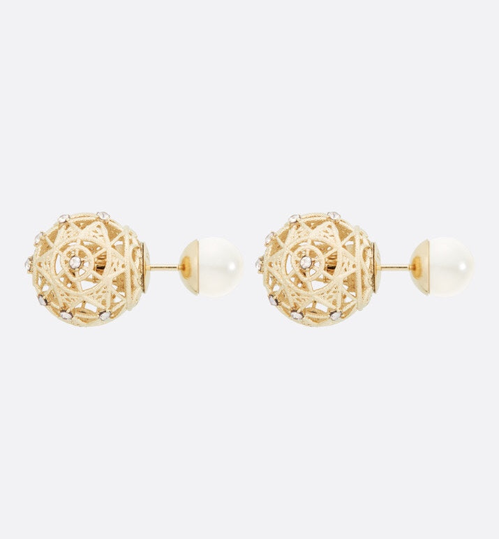 DIOR CD TRIBALES PEARL GOLD DIAMOND EARRINGS