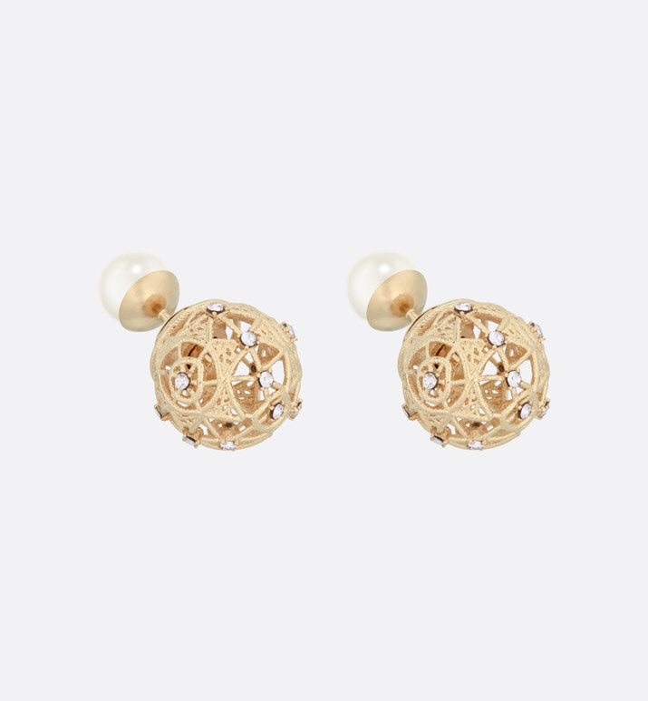 DIOR CD TRIBALES PEARL GOLD DIAMOND EARRINGS