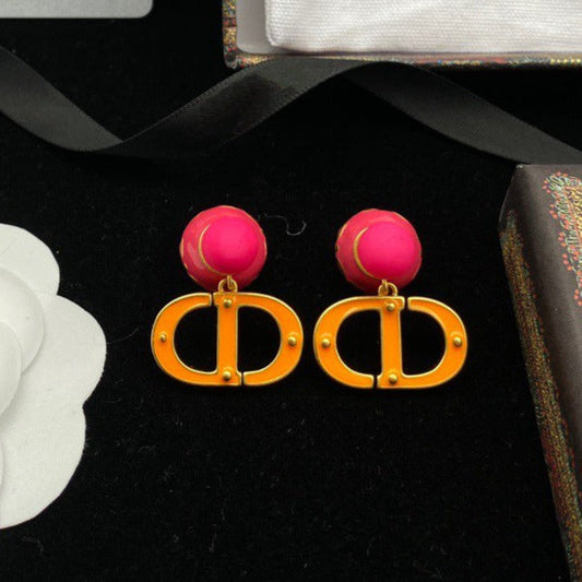 DIOR CD PEARL PINK GOLD EARRINGS