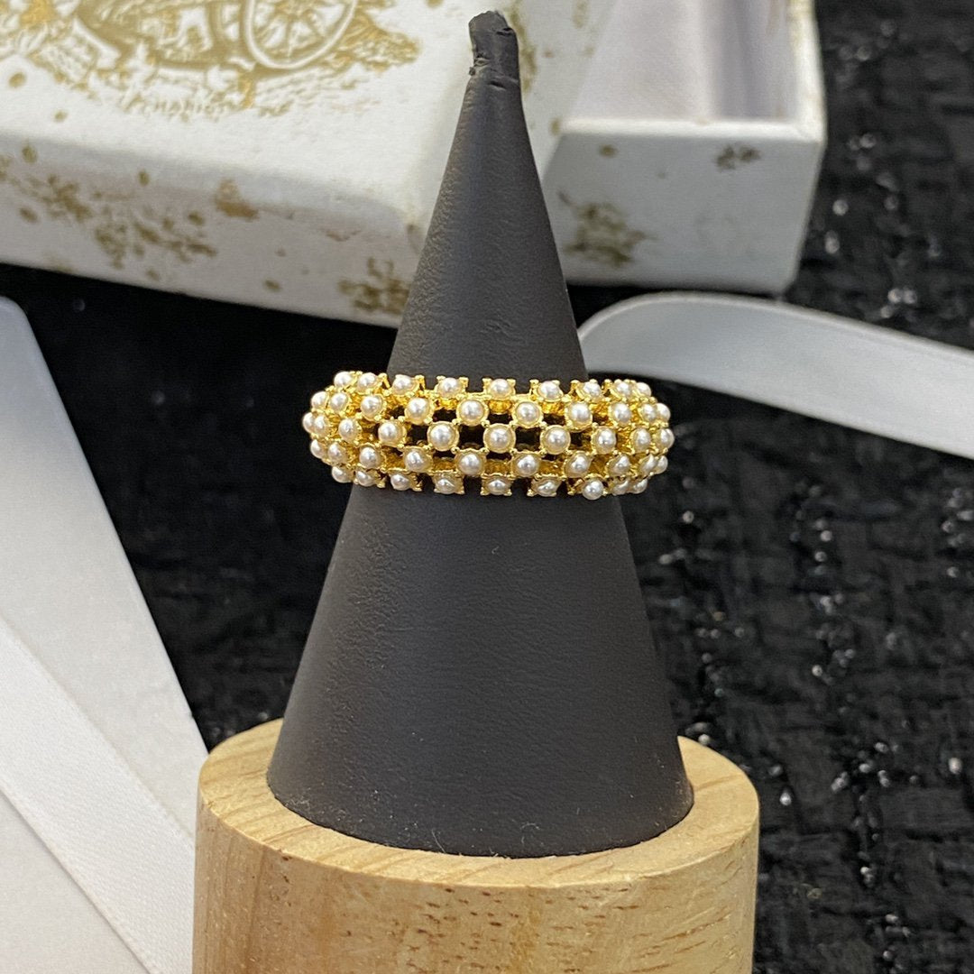 DIOR CD RING PEARL GOLD