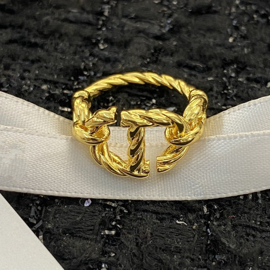 DIOR CD NAVY GOLD RING