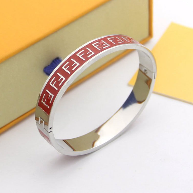 FENDI FF LOGO RED BRACELET
