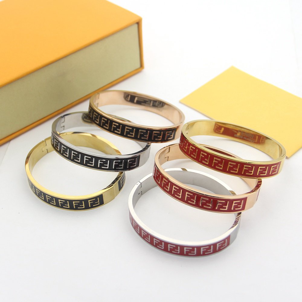 FENDI FF LOGO BLACK BRACELET