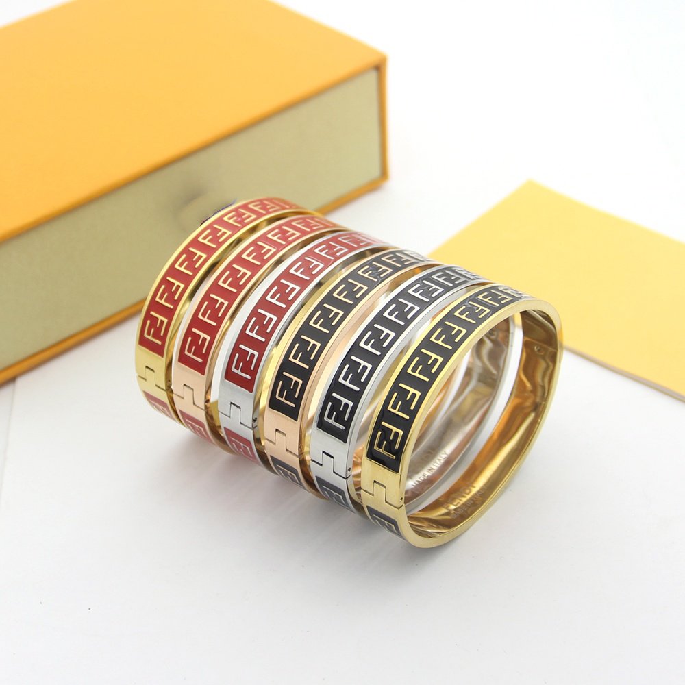 FENDI FF LOGO BLACK BRACELET