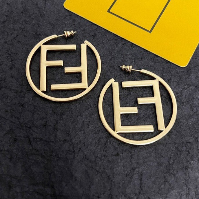 FENDI DOUBLE F GOLD EARRINGS