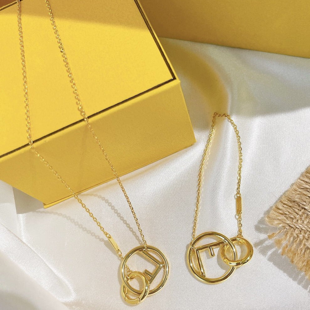 FENDI F LOGO GOLD NECKLCE