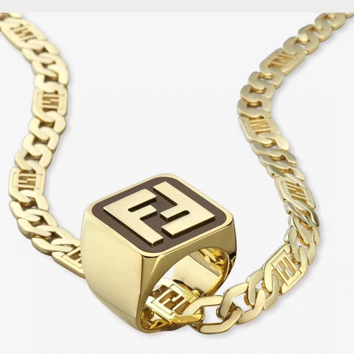 FENDI FOREVER FF GOLD NECKLACE