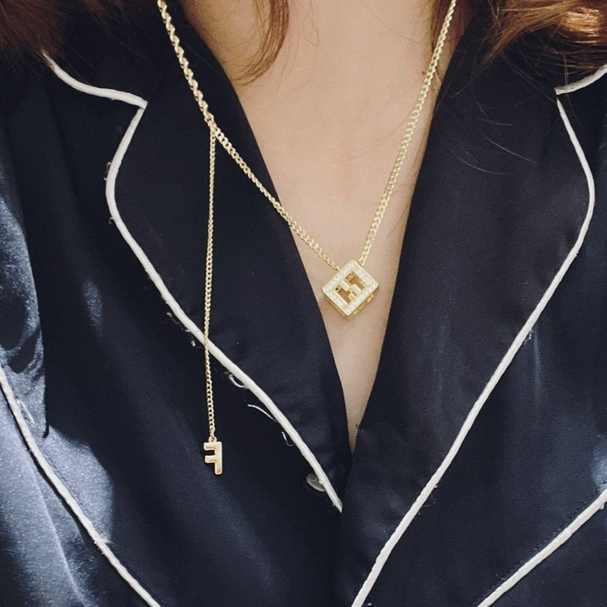 FENDI FF GOLD DIAMOND NECKLACE