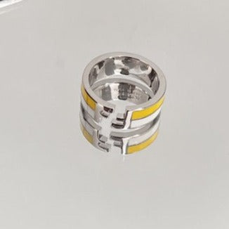 FENDI FF RING SILVER WHITE&YELLOW