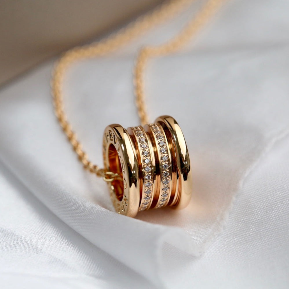 BVLGARI ZERO 1 PINK GOLD DIAMOND NECKLACE