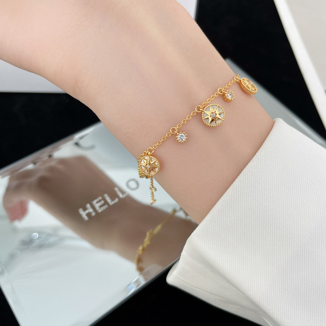 DIOR LUCKY STAR 5 MOTIF 6 DIAMOND BRACELET